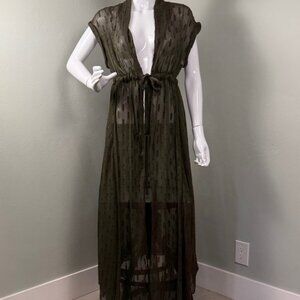 A.L.C. Sheer Dark Green Maxi Dress